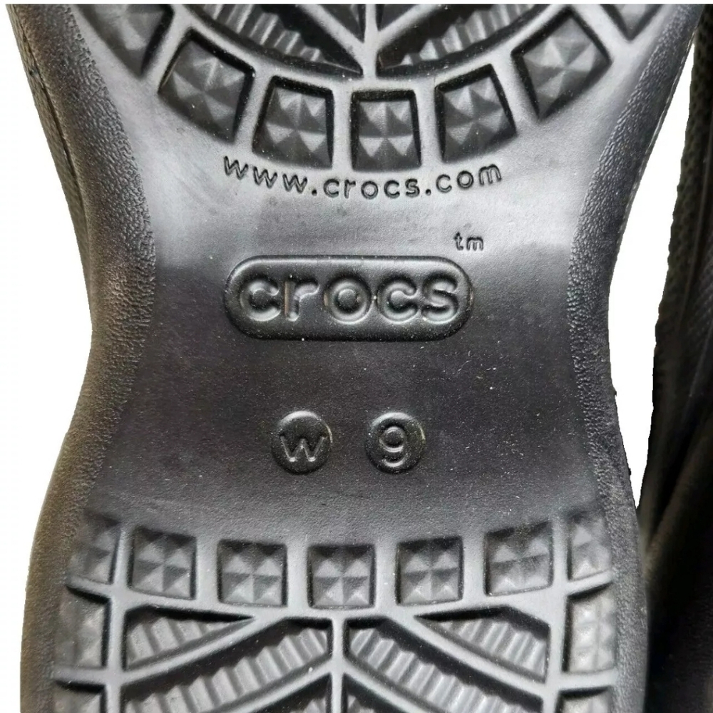 CROCS Classic Bae Silver Gold Sequin Platform Clog Sz 9 Black Multi - Picture 14 of 14